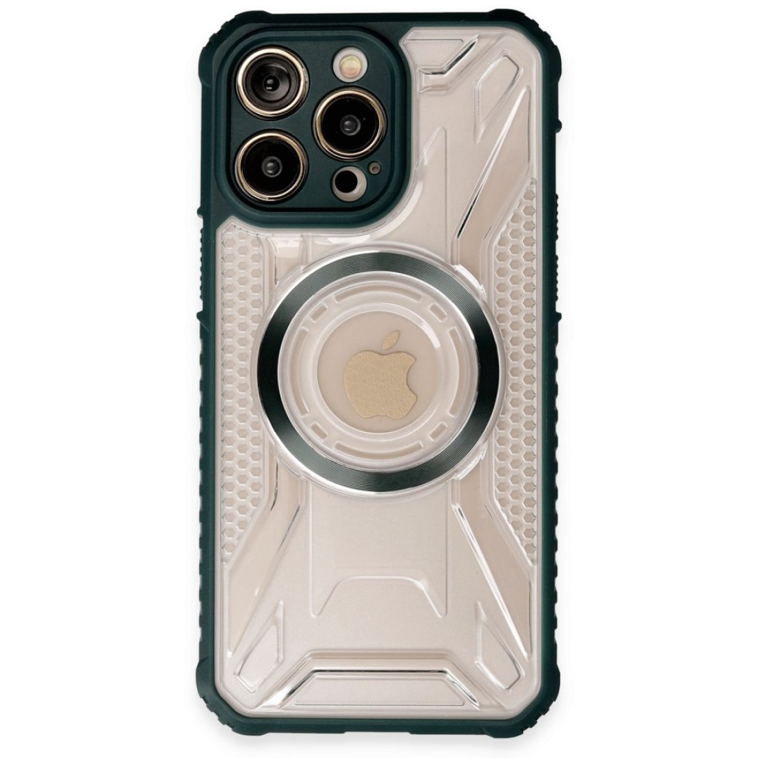  iPhone 13 Pro Max Kılıf Prag Magneticsafe Kapak - Koyu Yeşil