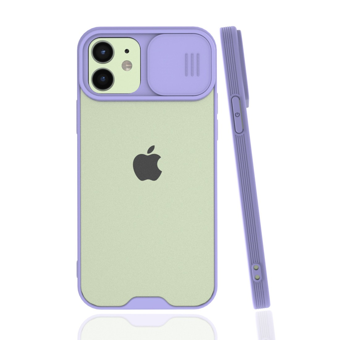  iPhone 12 Kılıf Platin Kamera Koruma Silikon - Lila