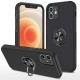 iPhone 12 Kılıf Elit Yüzüklü Kapak - Siyah iPhone 12 Kılıf Elit Yüzüklü Kapak - Siyah