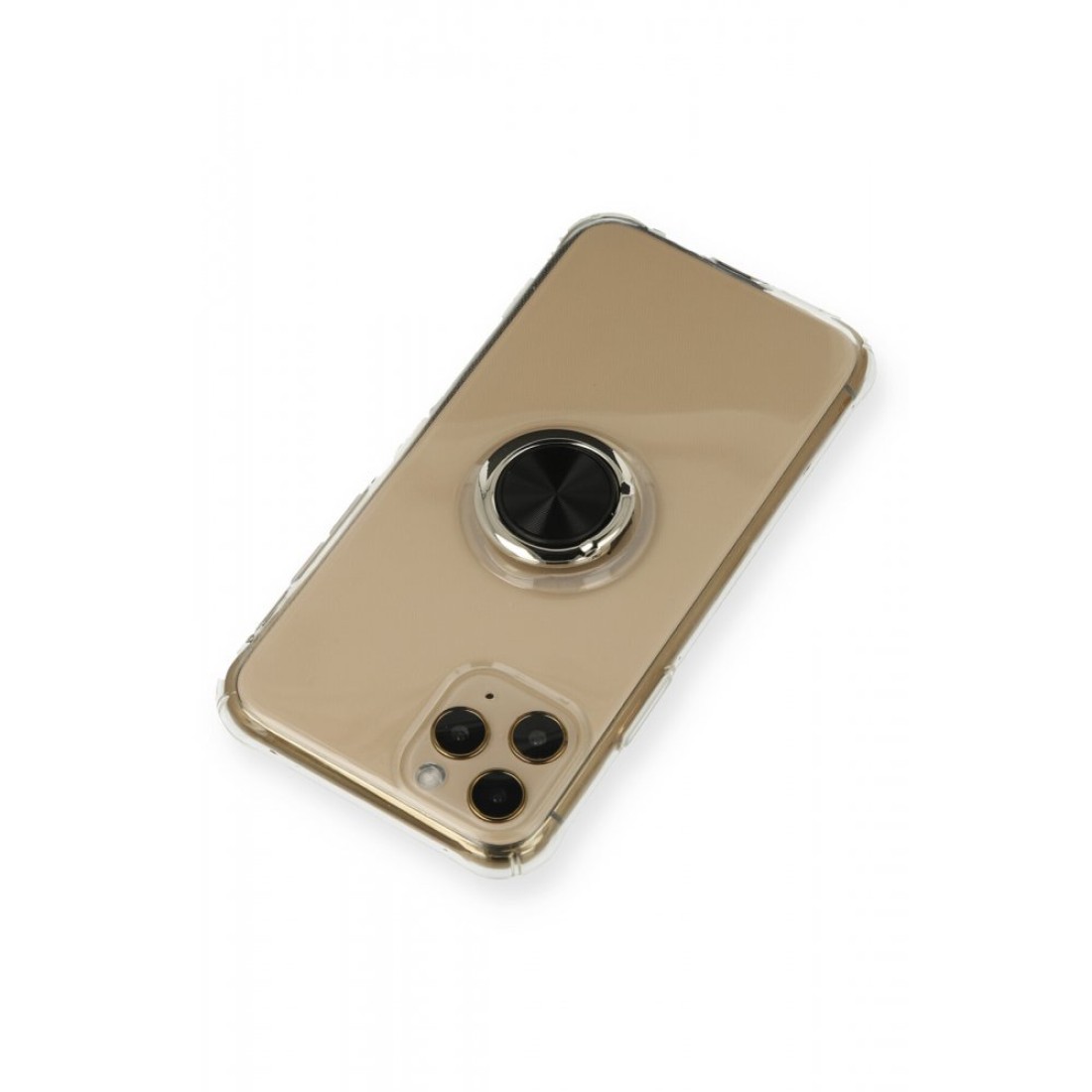  iPhone 11 Pro Kılıf Gros Yüzüklü Silikon - Siyah