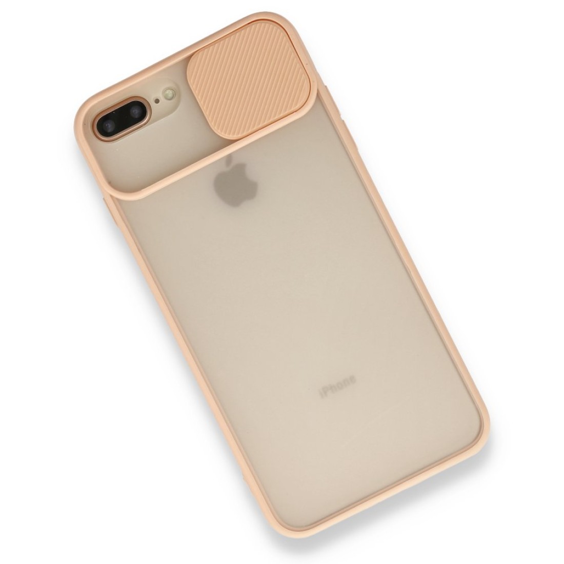  iPhone 7 Plus Kılıf Palm Buzlu Kamera Sürgülü Silikon - Pembe
