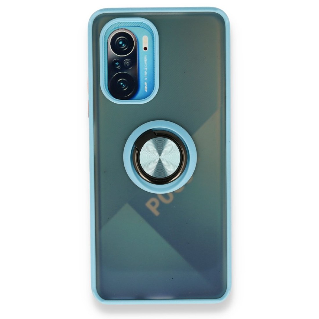  Xiaomi Redmi K40 Kılıf Montreal Yüzüklü Silikon Kapak - Buz Mavi