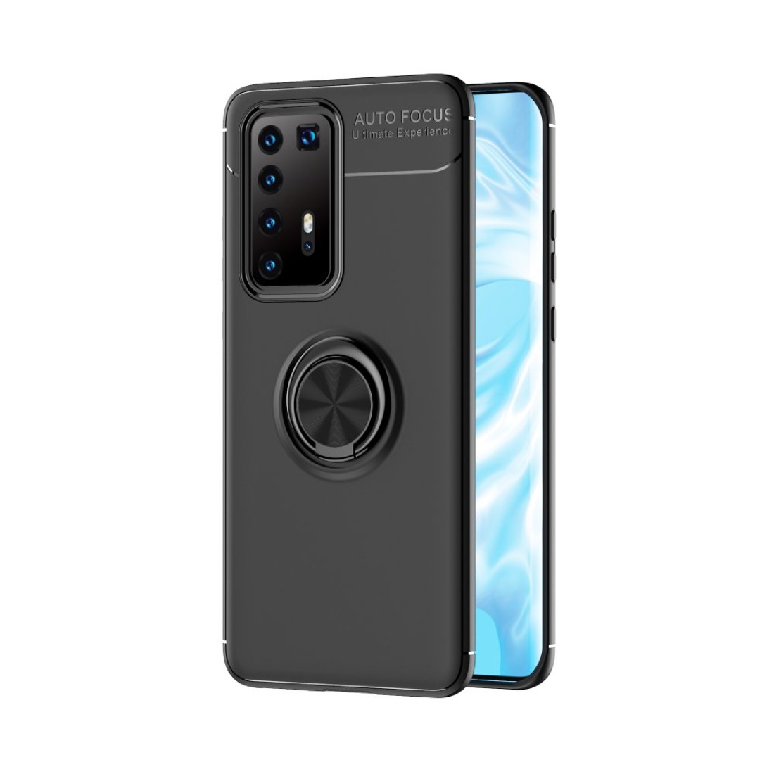  Huawei P40 Pro Kılıf Range Yüzüklü Silikon - Siyah