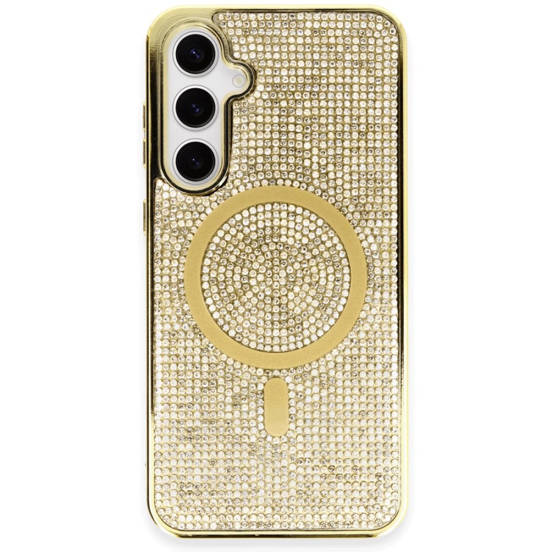  Samsung Galaxy S23 Kılıf Diamond Magsafe Kapak - Gold