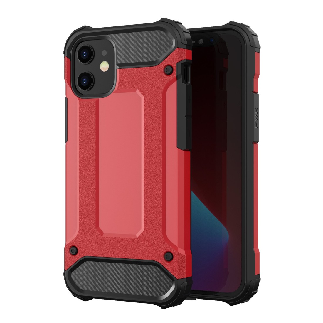  iPhone 12 Mini Kılıf Tank Silikon Kapak - Kırmızı