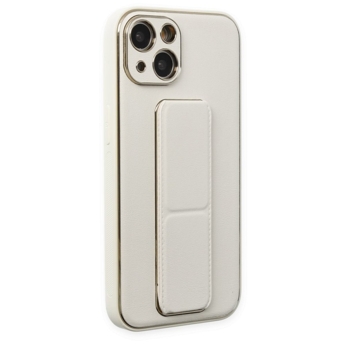 iPhone 13 Kılıf Coco Deri Standlı Kapak - Beyaz iPhone 13 Kılıf Coco Deri Standlı Kapak - Beyaz