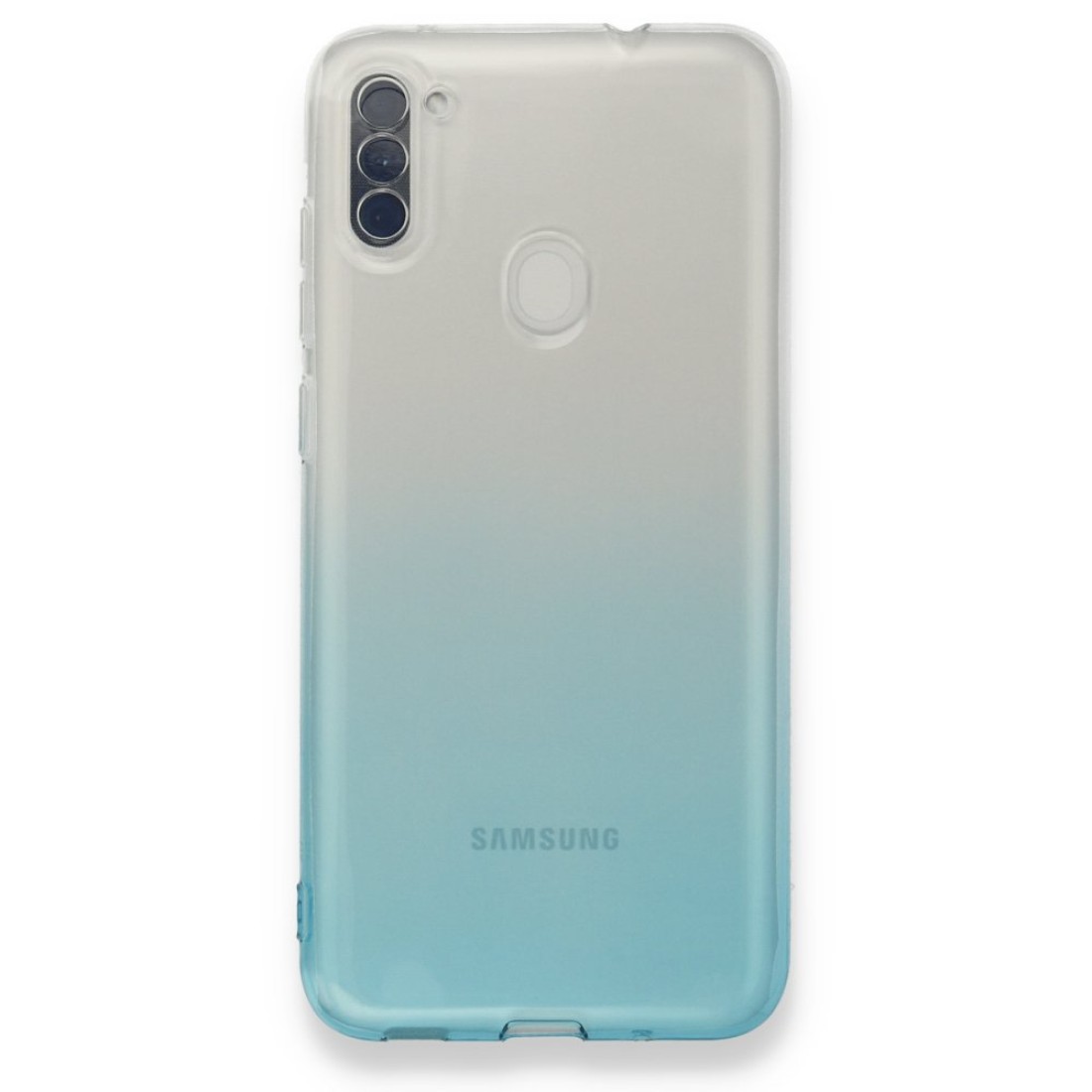  Samsung Galaxy M11 Kılıf Lüx Çift Renkli Silikon - Turkuaz