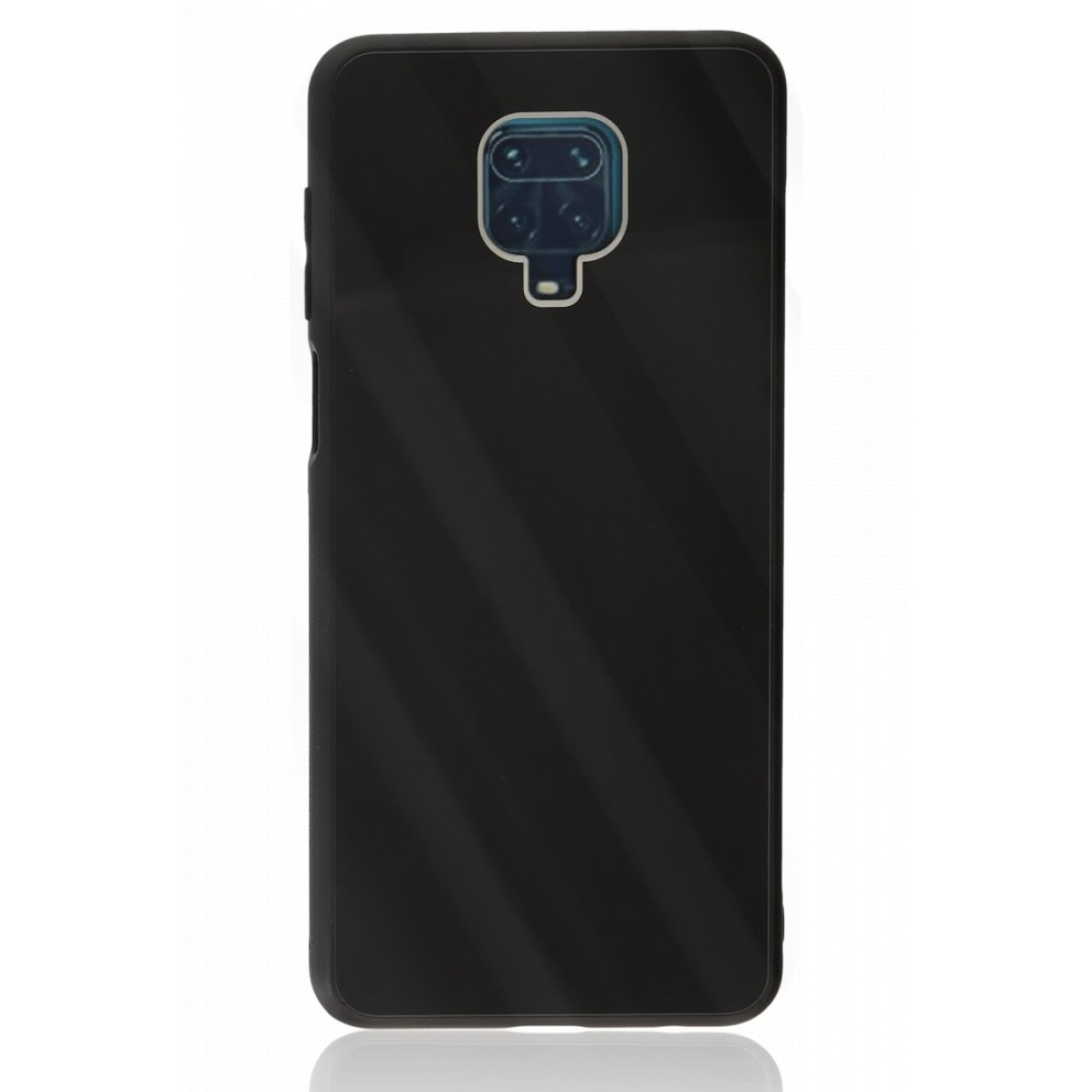  Xiaomi Redmi Note 9S Kılıf Glass Kapak - Siyah