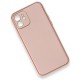 iPhone 12 Kılıf Coco Deri Silikon Kapak - Pembe iPhone 12 Kılıf Coco Deri Silikon Kapak - Pembe