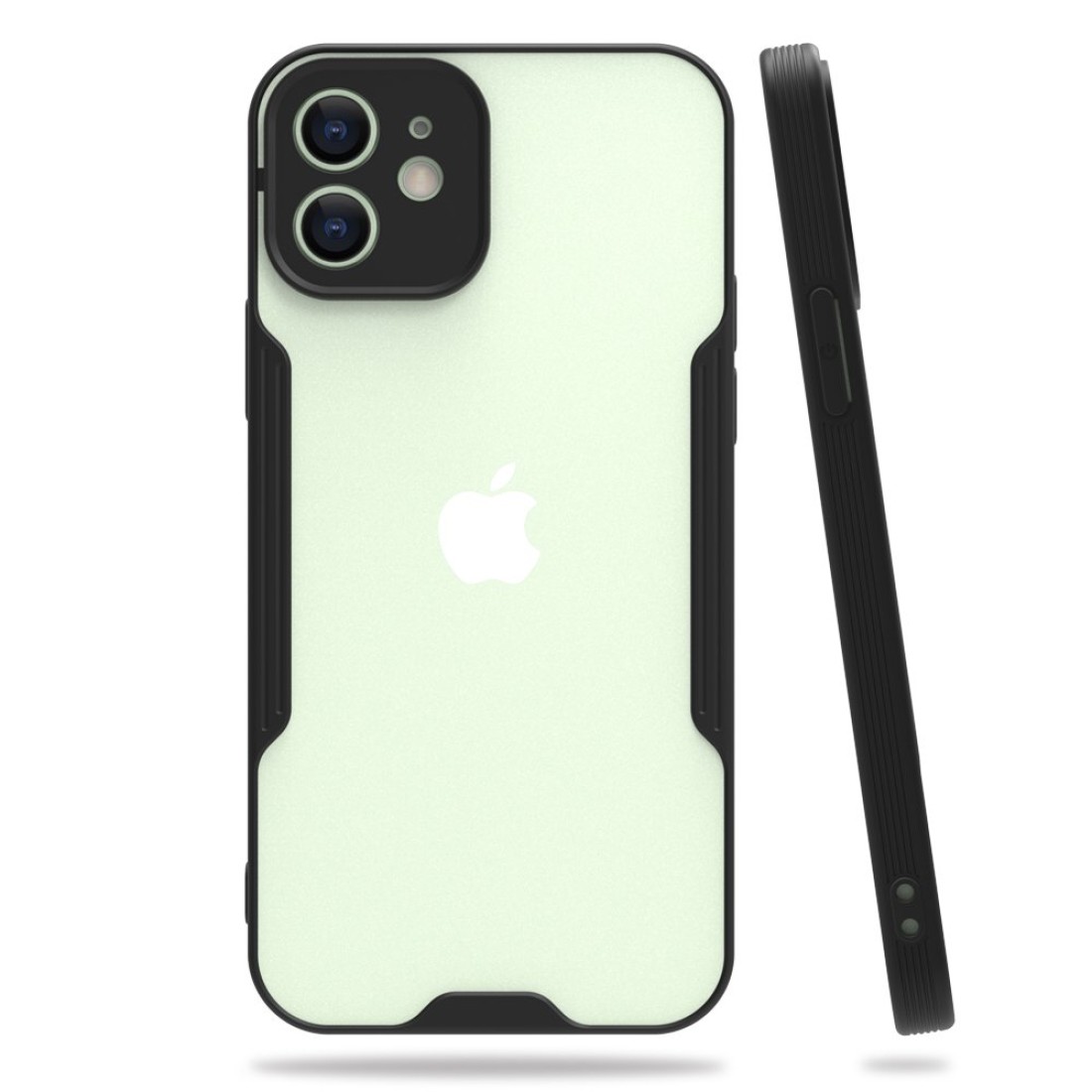  iPhone 12 Mini Kılıf Platin Silikon - Siyah
