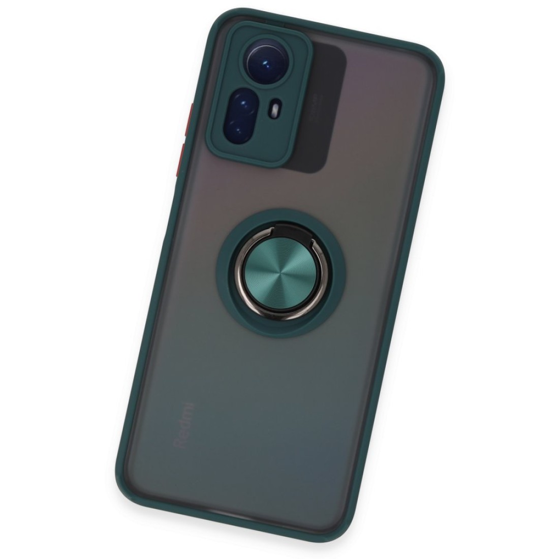  Xiaomi Redmi Note 12S Kılıf Montreal Yüzüklü Silikon Kapak - Yeşil