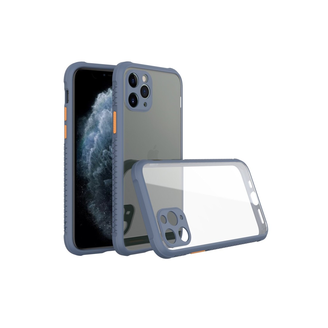  iPhone 11 Pro Kılıf Miami Şeffaf Silikon - Gri