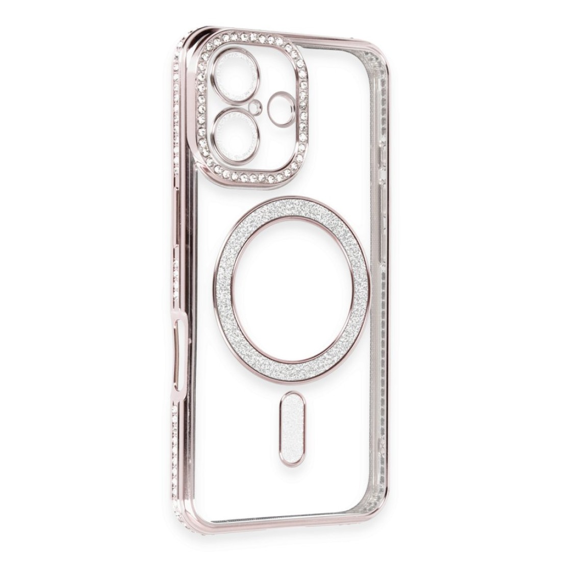  iPhone 16 Kılıf Joke Simli Magneticsafe Kılıf - Pembe