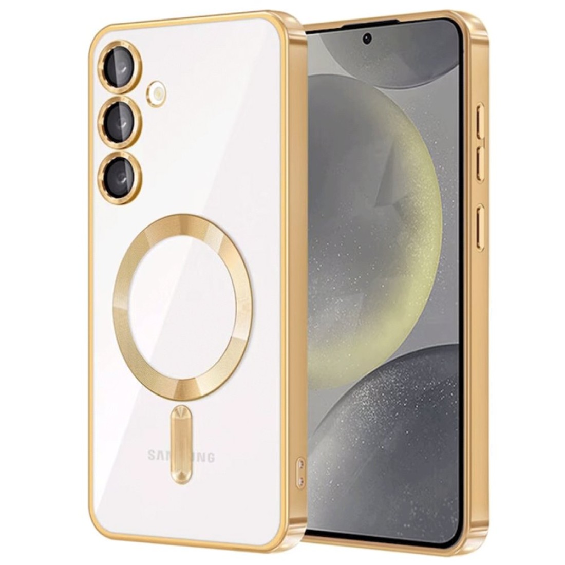 Samsung Galaxy S24 Kılıf Kross Magneticsafe Kapak - Gold
