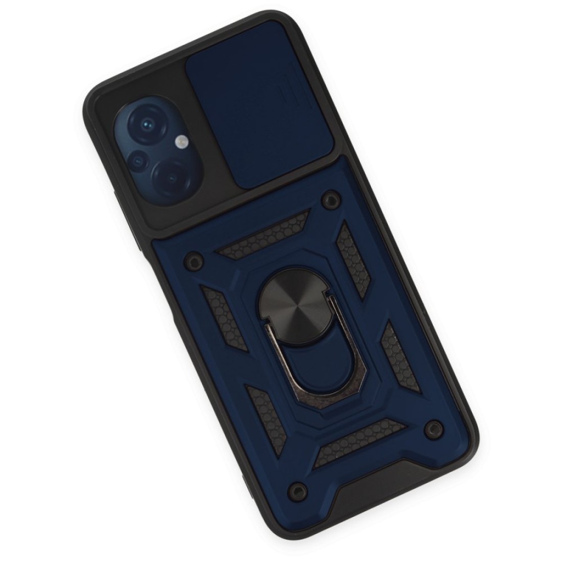  Xiaomi Poco M5 Kılıf Pars Lens Yüzüklü Silikon - Lacivert