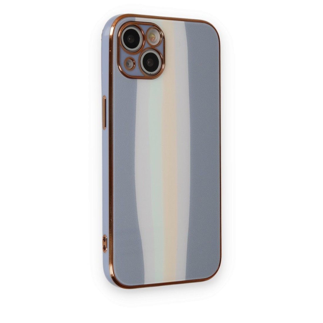  iPhone 14 Plus Kılıf Luna Cam Kapak - Gri
