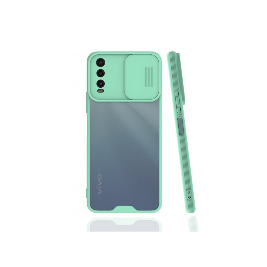  Vivo Y11S Kılıf Platin Kamera Koruma Silikon - Açık Yeşil