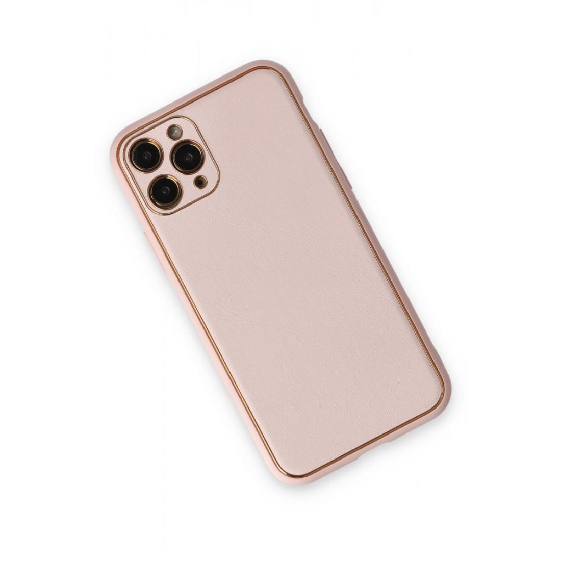  iPhone 11 Pro Kılıf Coco Deri Silikon Kapak - Pudra