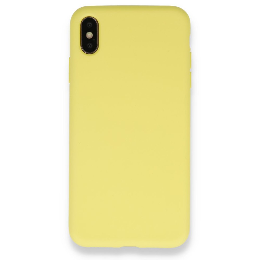  iPhone XS Max Kılıf Nano içi Kadife Silikon - Mat Sarı
