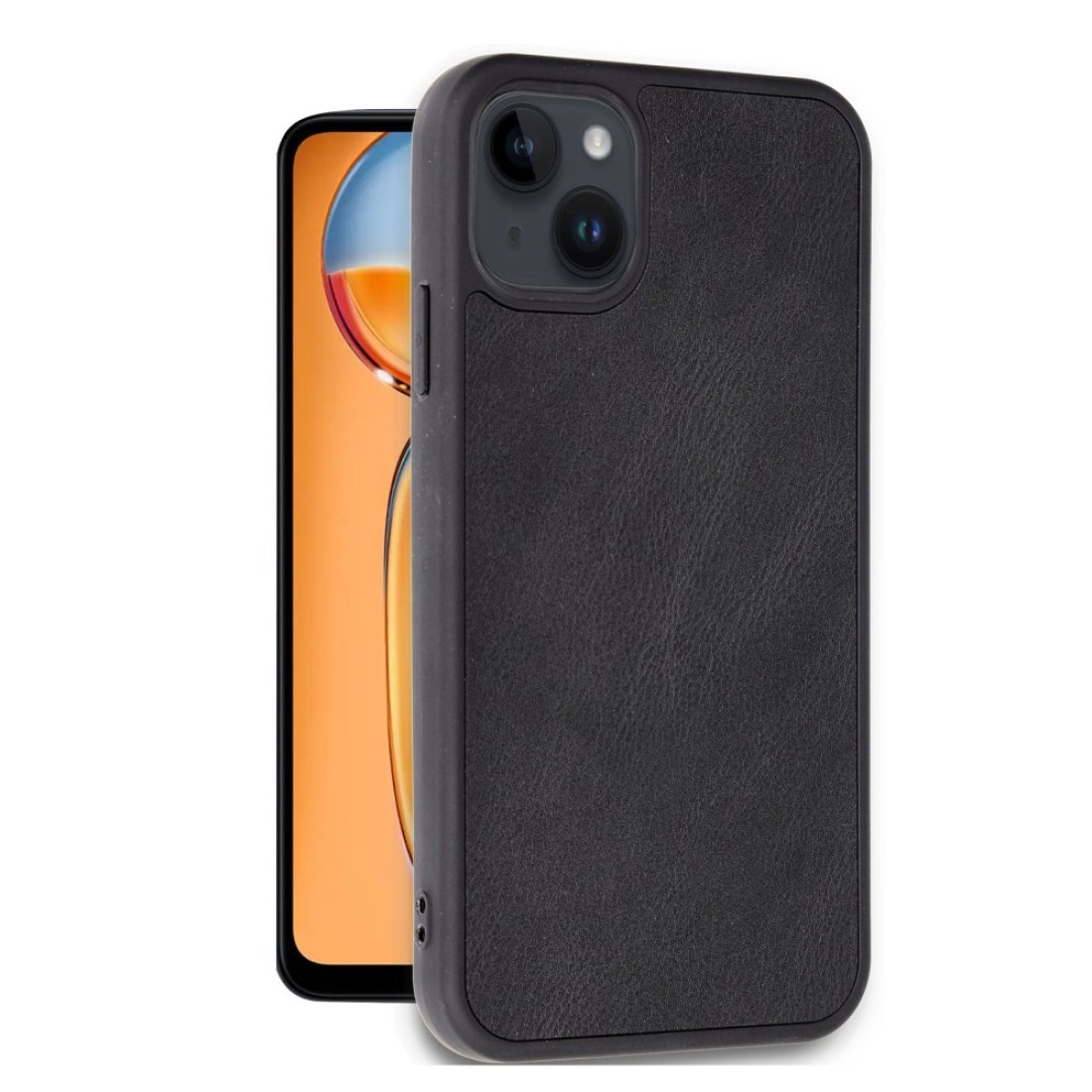  iPhone 13 Kılıf Aras Deri Kapak - Siyah