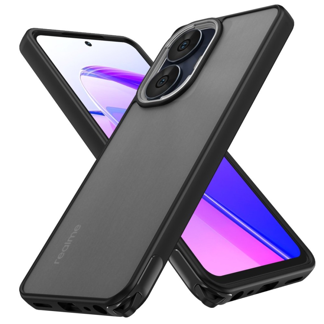  Realme C55 Kılıf Elegant Kapak - Siyah
