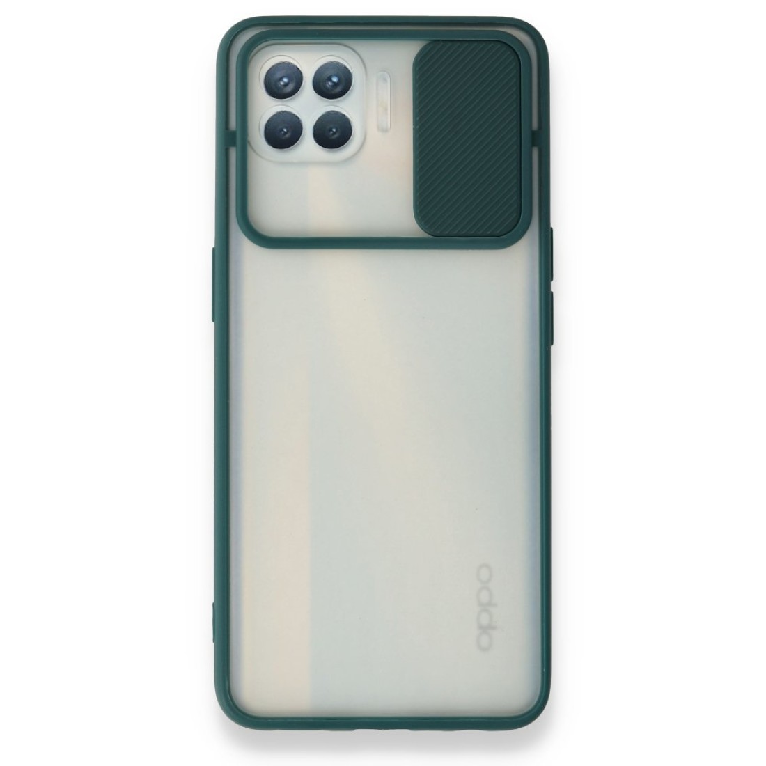  Oppo Reno 4 Lite Kılıf Palm Buzlu Kamera Sürgülü Silikon - Yeşil