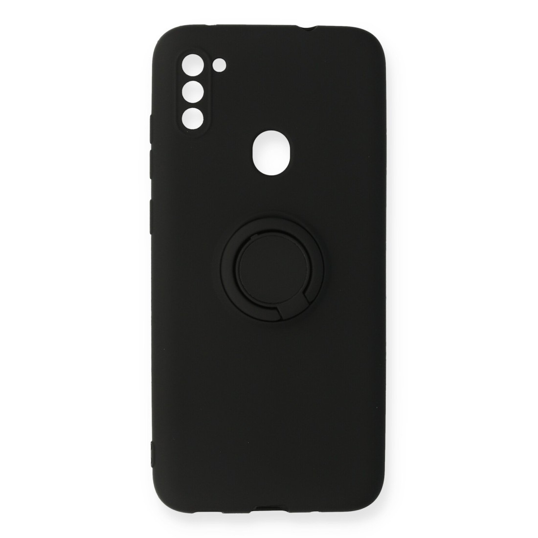  Samsung Galaxy M11 Kılıf Viktor Yüzüklü Silikon - Siyah