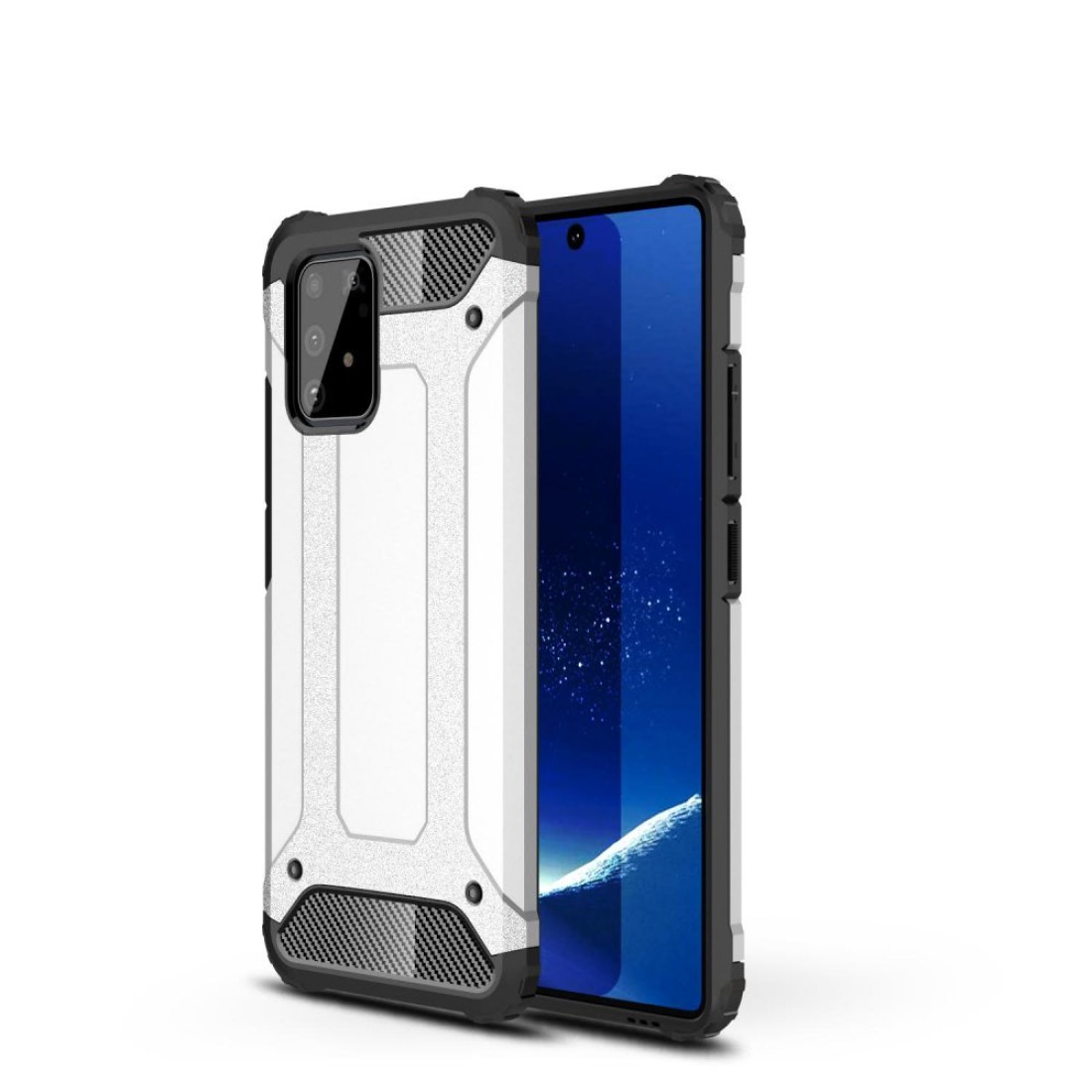  Samsung Galaxy A91 / S10 Lite Kılıf Tank Silikon Kapak - Gümüş
