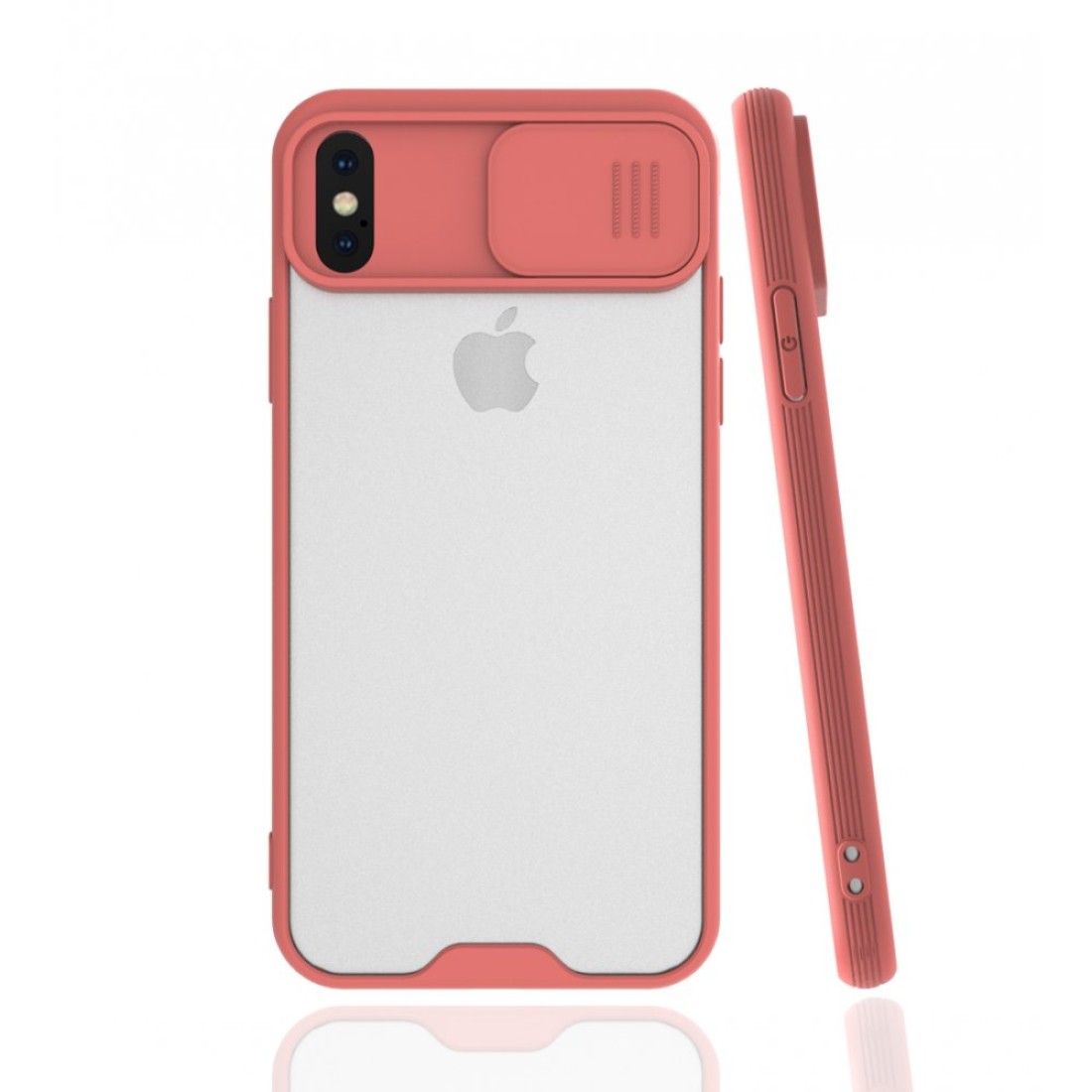  iPhone X Kılıf Platin Kamera Koruma Silikon - Pembe