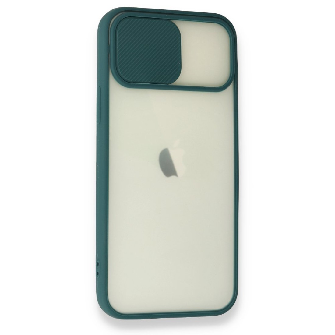  iPhone 12 Kılıf Palm Buzlu Kamera Sürgülü Silikon - Yeşil