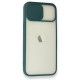  iPhone 12 Kılıf Palm Buzlu Kamera Sürgülü Silikon - Yeşil