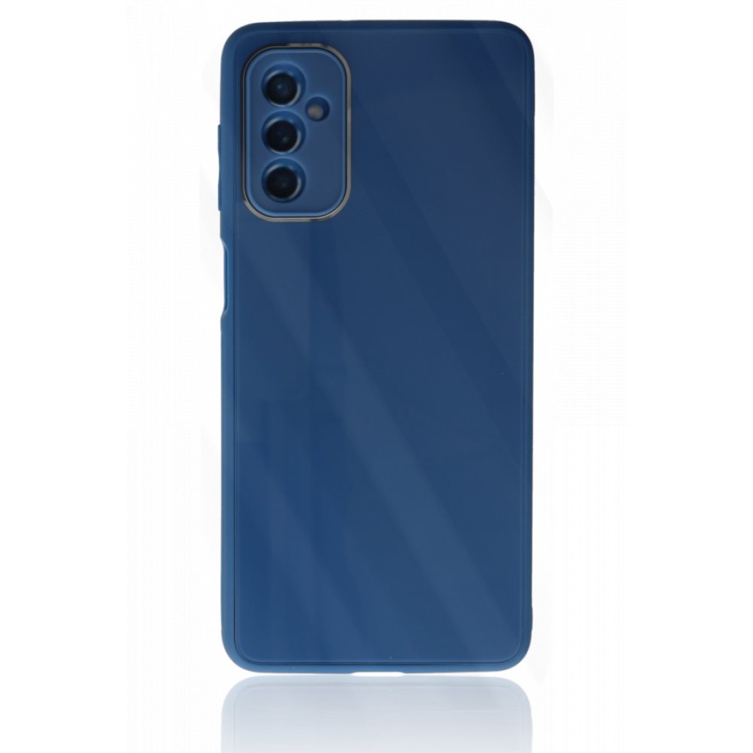  Samsung Galaxy M52 5G Kılıf Glass Kapak - Mavi