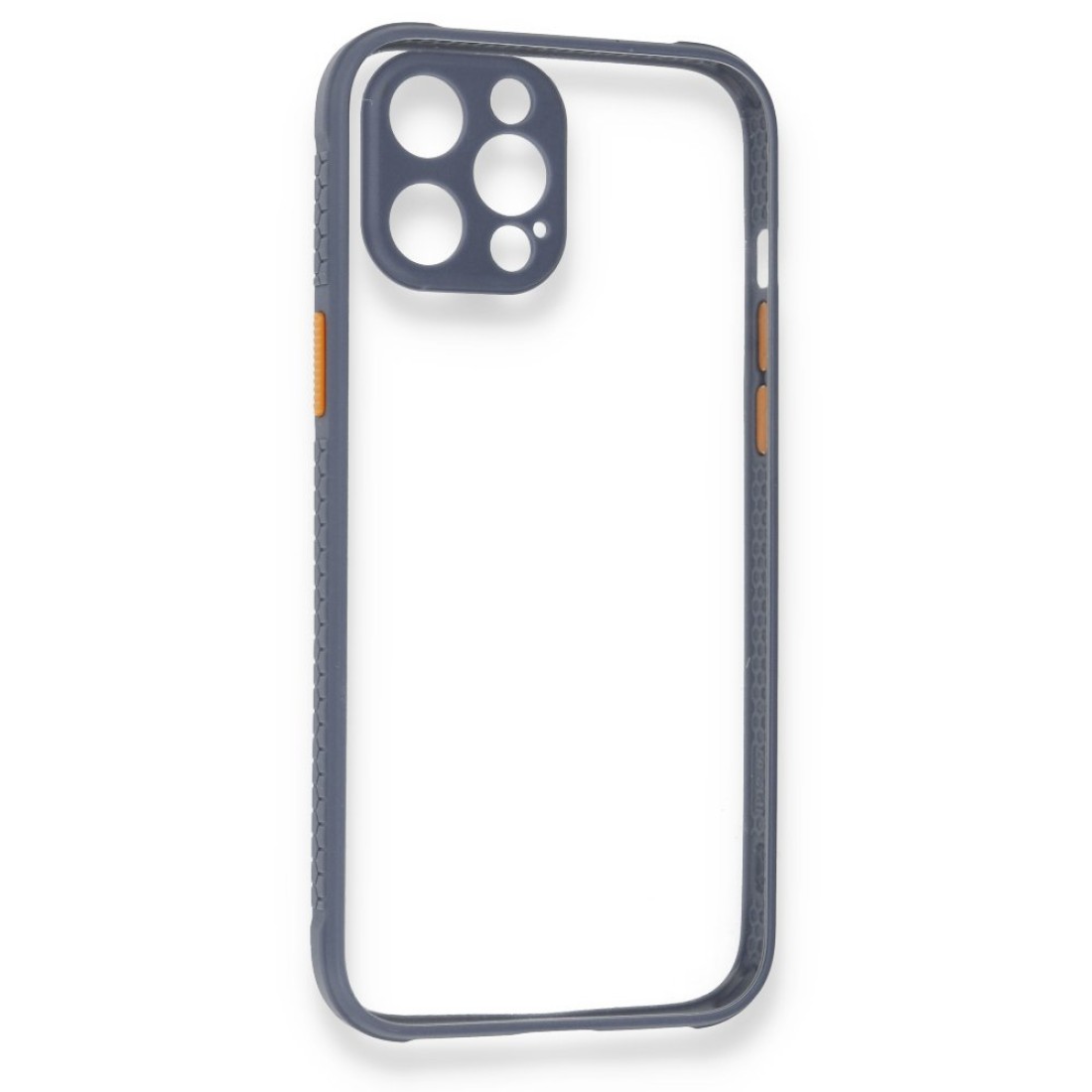  iPhone 12 Pro Kılıf Miami Şeffaf Silikon - Gri