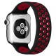  Apple Watch 38mm Ayarlı Delikli Silikon Kordon - Siyah-Kırmızı