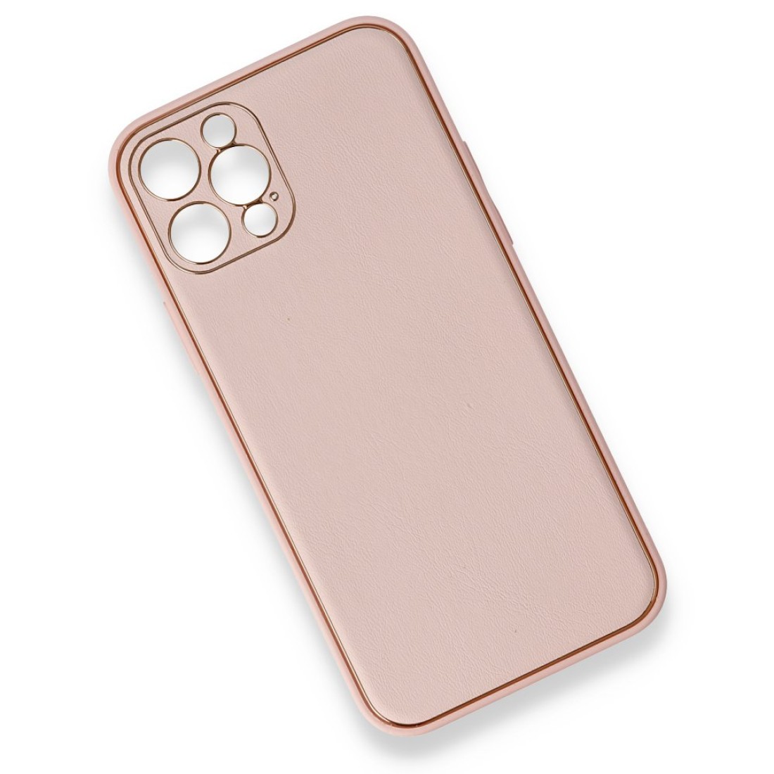 iPhone 12 Pro Kılıf Coco Deri Silikon Kapak - Pembe iPhone 12 Pro Kılıf Coco Deri Silikon Kapak - Pembe
