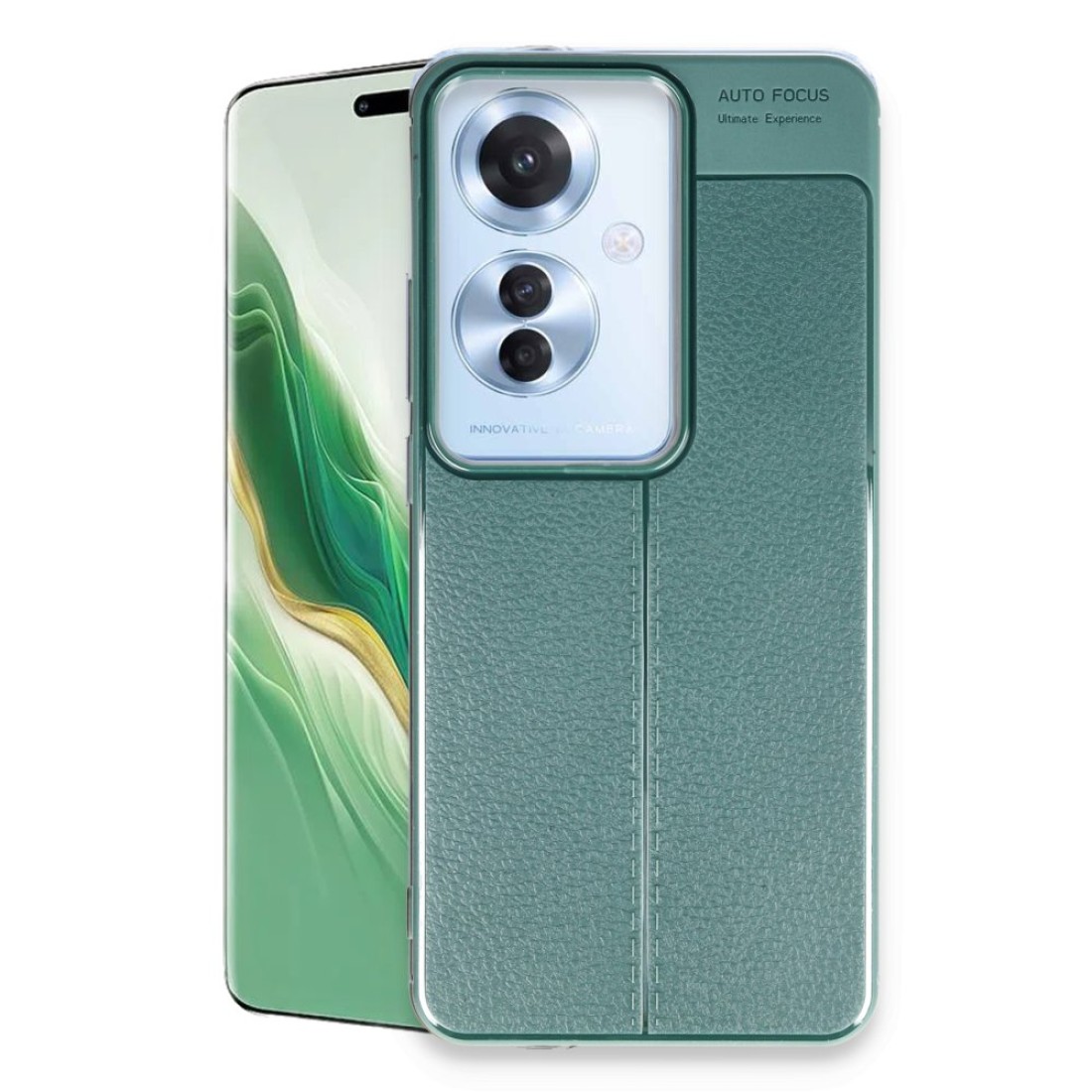  Oppo Reno 11F Kılıf Auto Focus Kapak - Koyu Yeşil