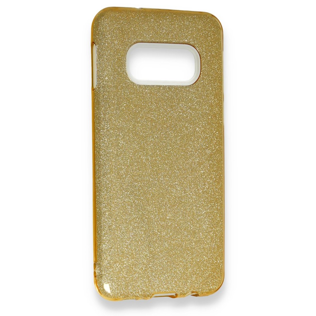 Samsung Galaxy S10E Kılıf Simli Katmanlı Silikon - Gold Samsung Galaxy S10E Kılıf Simli Katmanlı Silikon - Gold