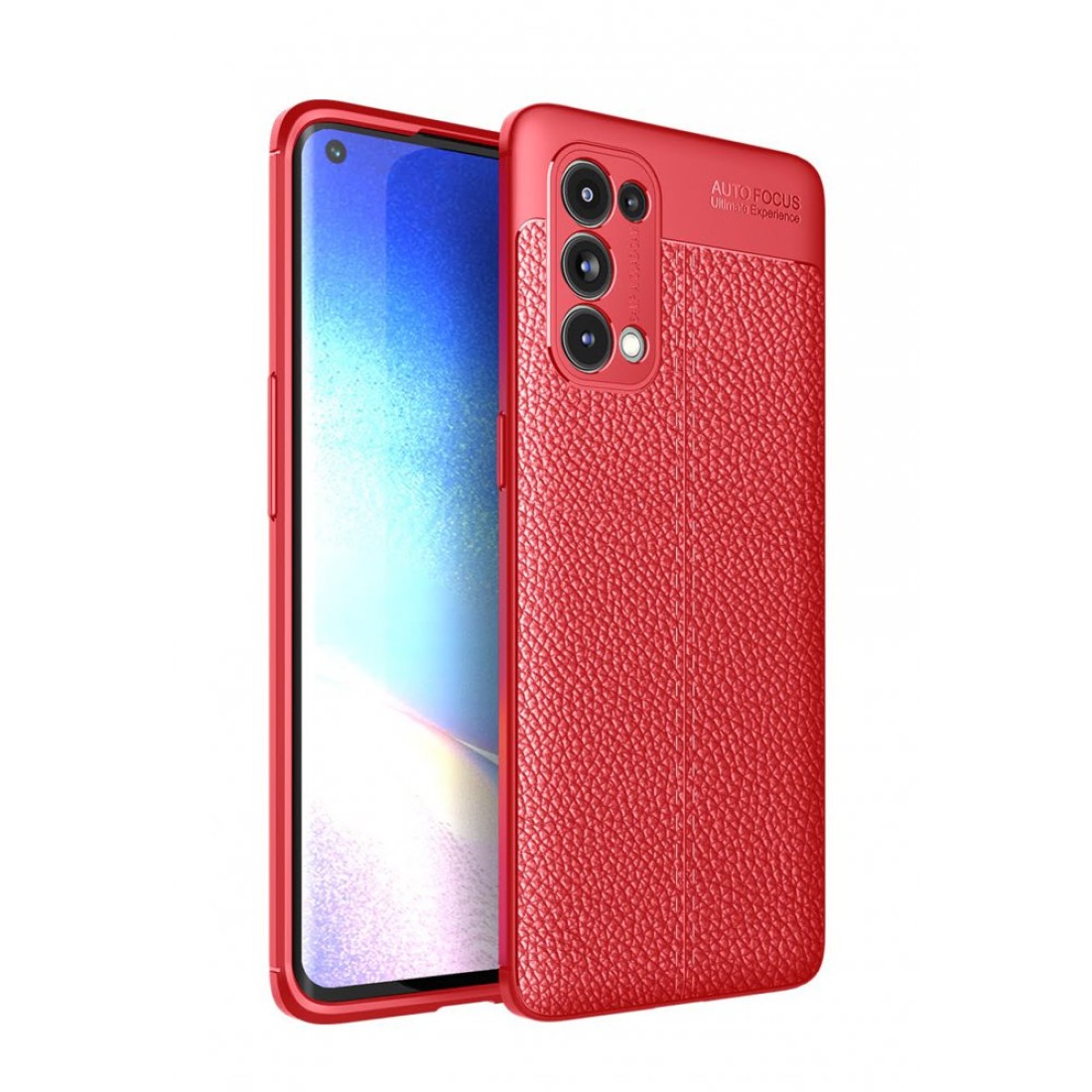  Oppo Reno 5 Pro Kılıf Auto Focus Kapak - Kırmızı