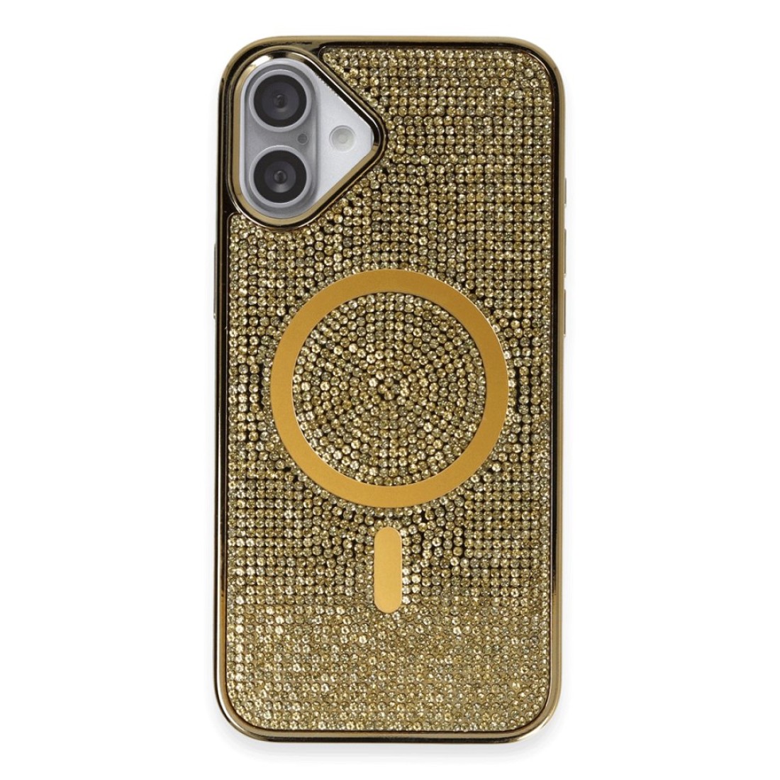  iPhone 16 Kılıf Diamond Magsafe Kapak - Gold