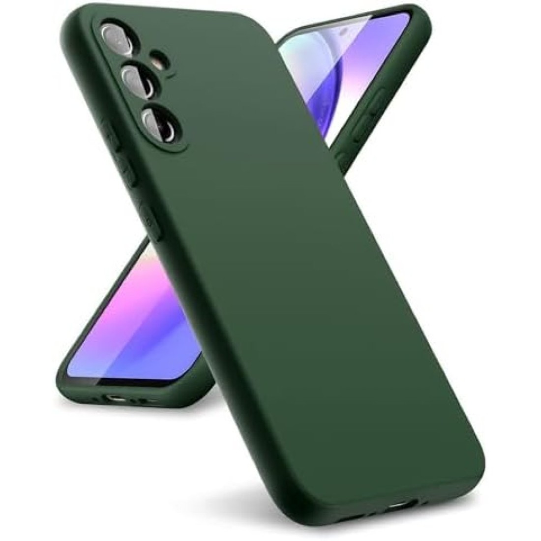  Samsung Galaxy A24 4G Kılıf First Silikon - Koyu Yeşil