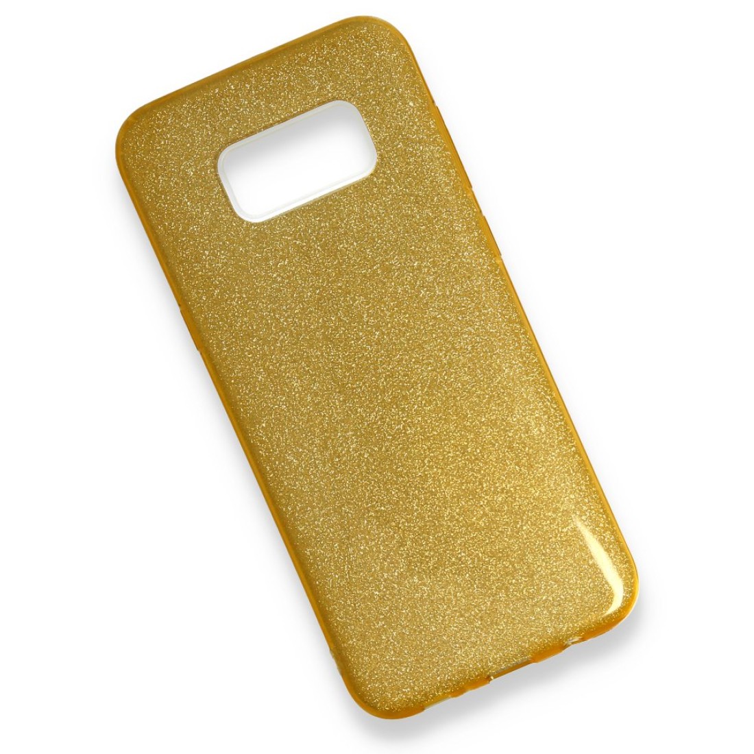  Samsung Galaxy S8 Plus Kılıf Simli Katmanlı Silikon - Gold
