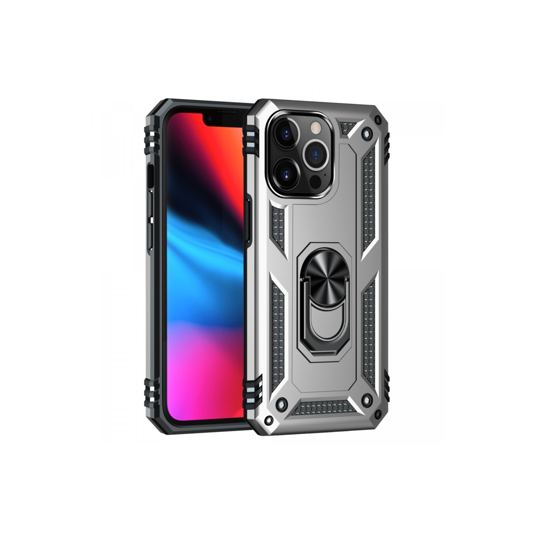 iPhone 13 Pro Max Kılıf Sofya Yüzüklü Silikon Kapak - Gümüş iPhone 13 Pro Max Kılıf Sofya Yüzüklü Silikon Kapak - Gümüş