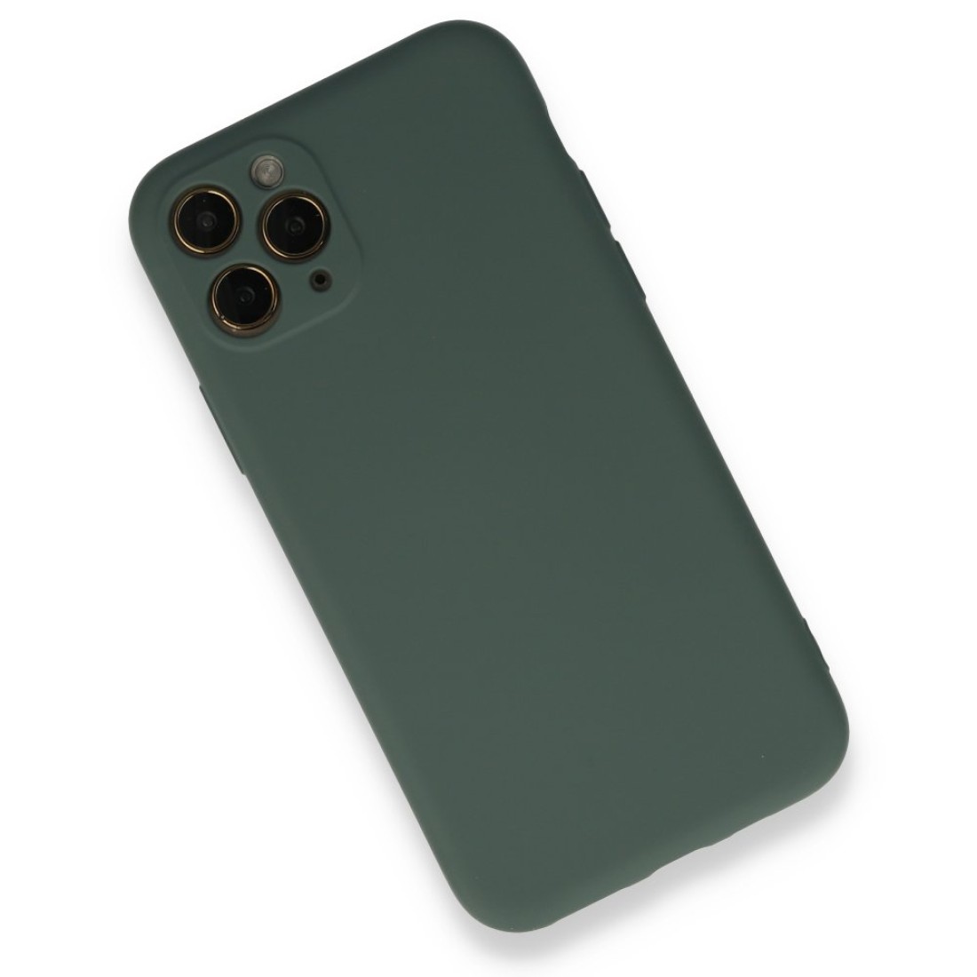 iPhone 11 Pro Kılıf Nano içi Kadife Silikon - Koyu Yeşil iPhone 11 Pro Kılıf Nano içi Kadife Silikon - Koyu Yeşil