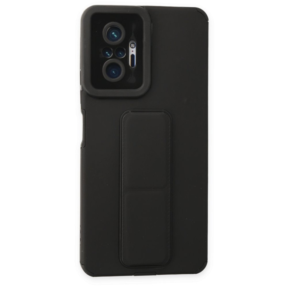  Xiaomi Redmi Note 10 Pro Kılıf Mega Standlı Silikon - Siyah
