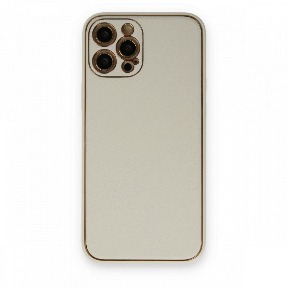  iPhone 12 Pro Kılıf Coco Deri Silikon Kapak - Beyaz