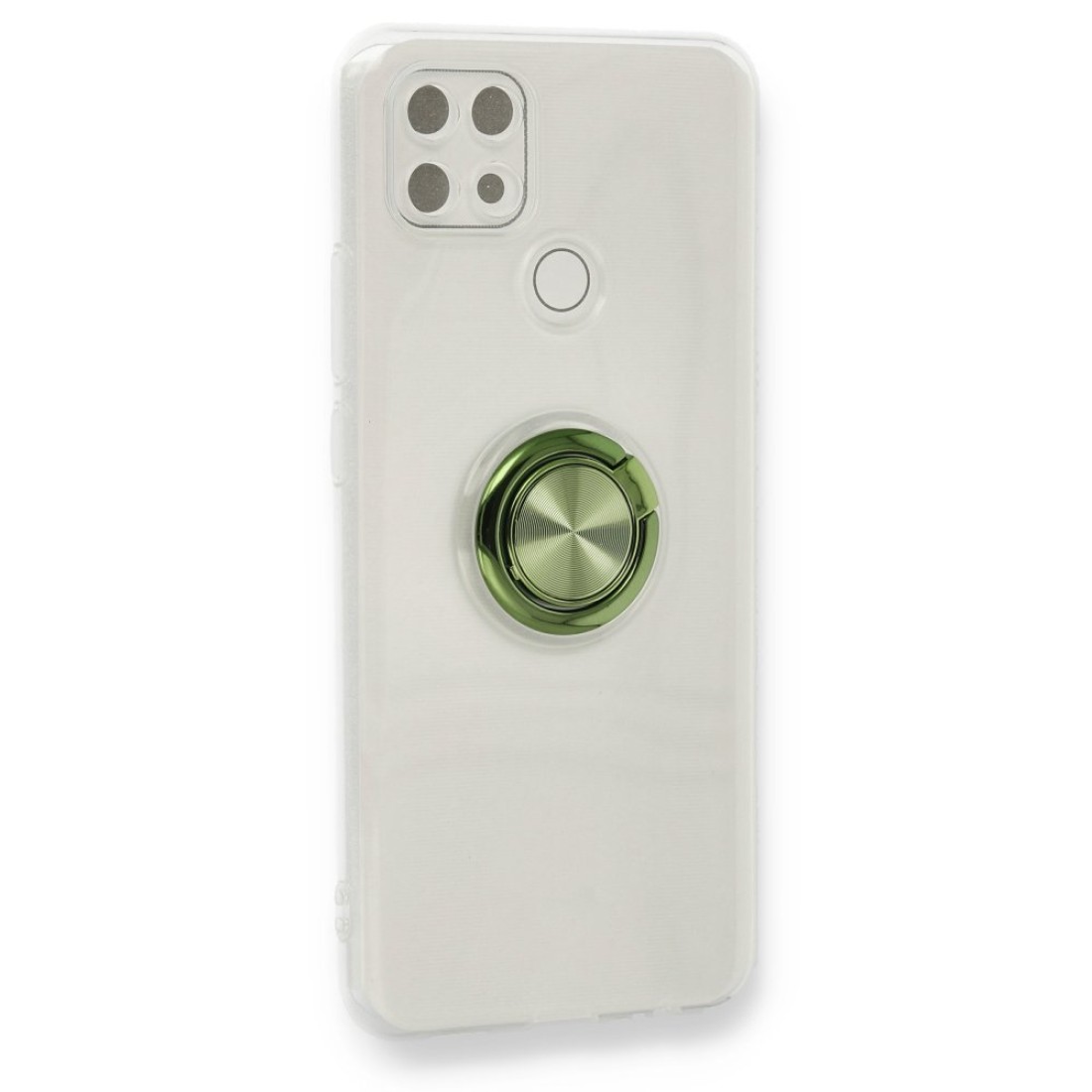  Oppo A15 Kılıf Gros Yüzüklü Silikon - Yeşil