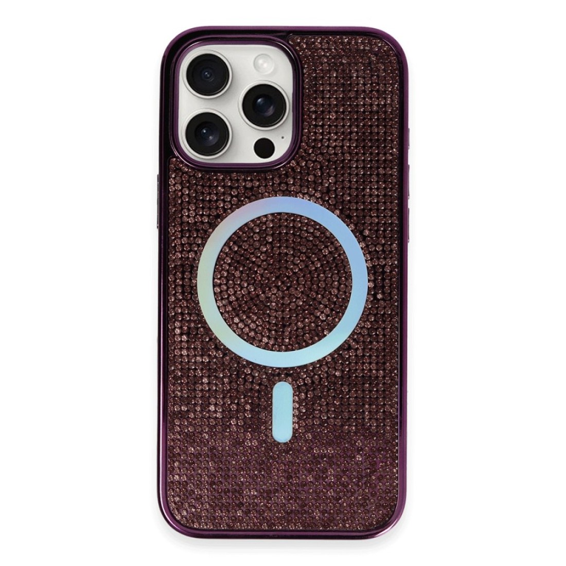  iPhone 16 Pro Max Kılıf Diamond Magsafe Kapak - Derin Mor