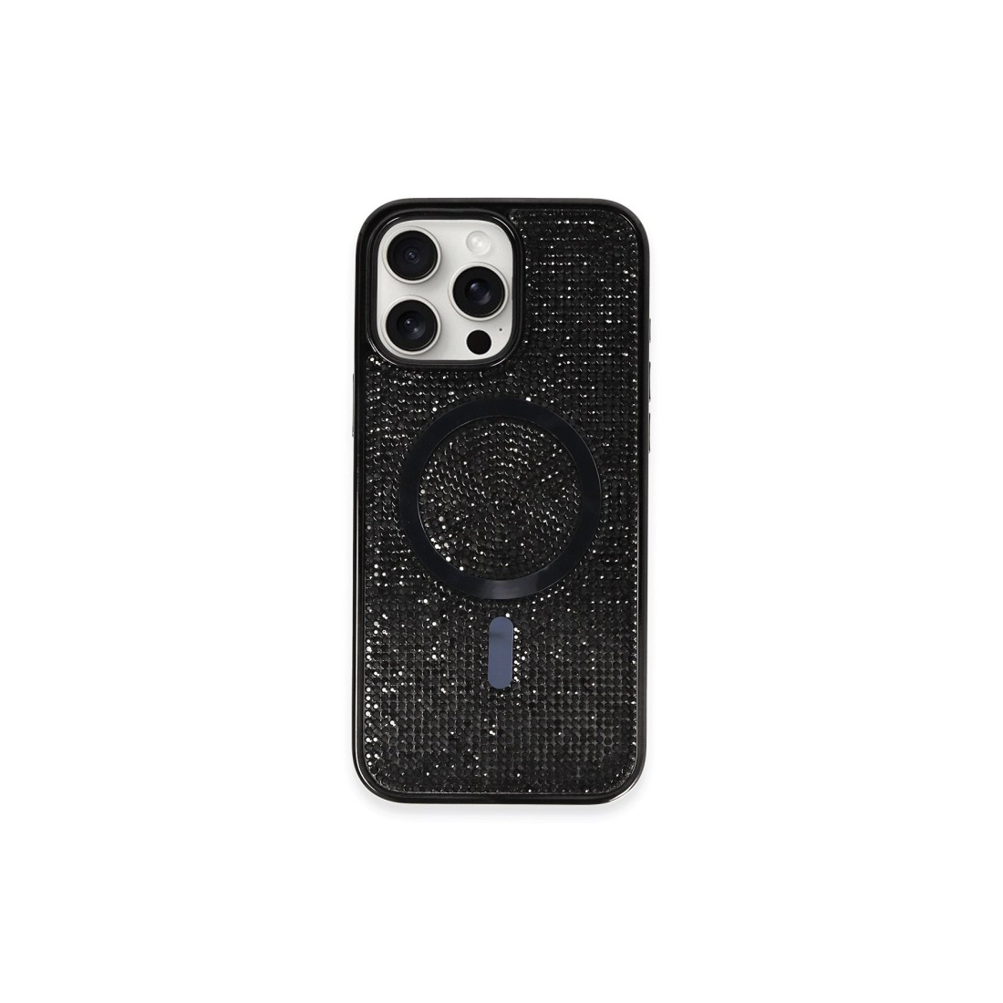 iPhone 16 Pro Max Kılıf Diamond Magsafe Kapak - Siyah iPhone 16 Pro Max Kılıf Diamond Magsafe Kapak - Siyah