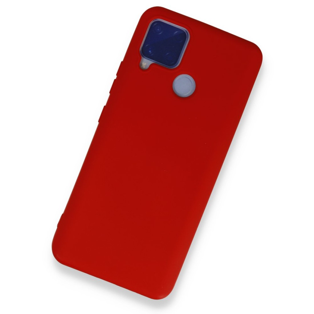  Realme C15 Kılıf Nano içi Kadife Silikon - Kırmızı