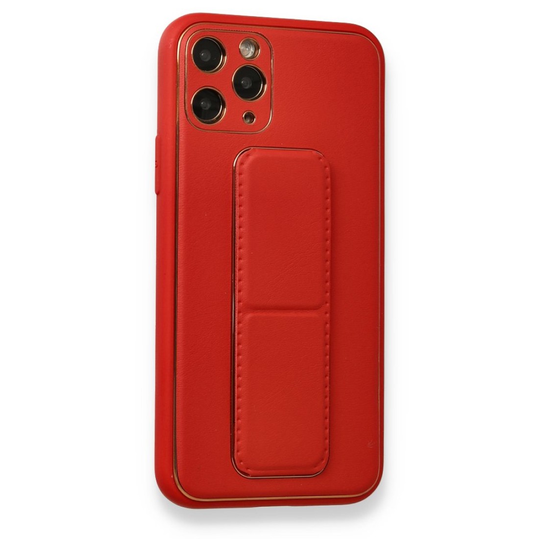  iPhone 11 Pro Kılıf Coco Deri Standlı Kapak - Kırmızı